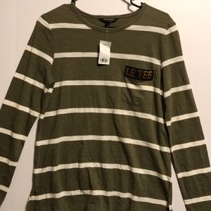 Long sleeve tee olive and cream